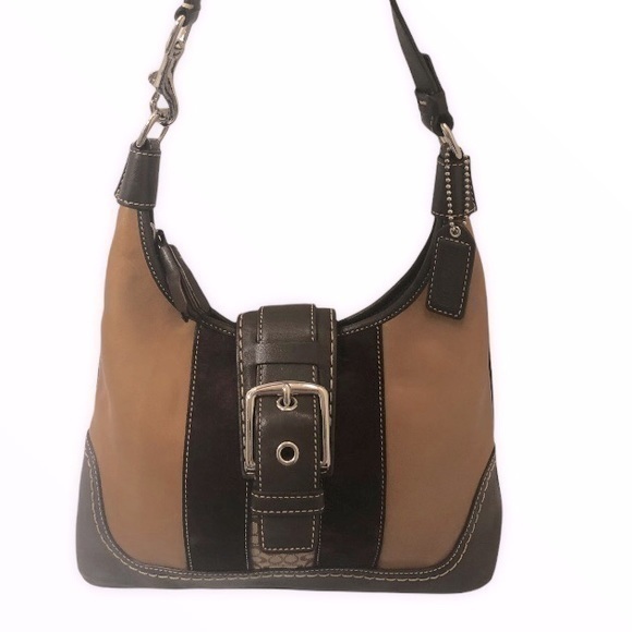 Coach Handbags - Coach vintage y2k f11344 brown tan multi textured soho hamptons hobo bag